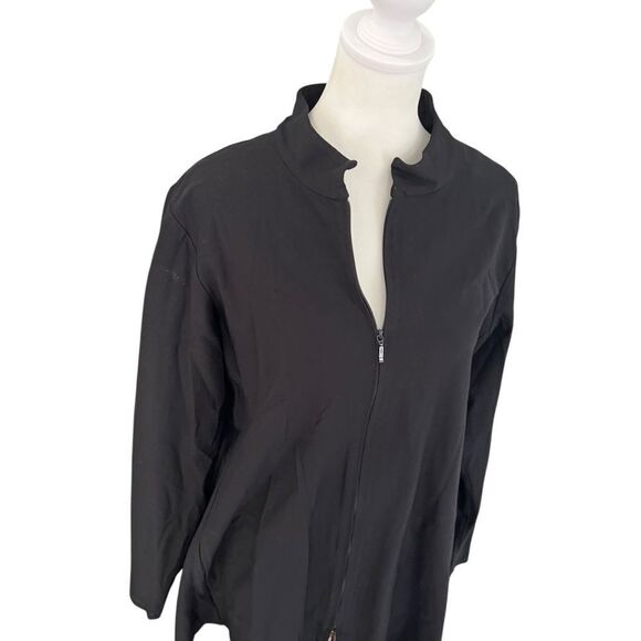 Eileen Fisher Stretch Long Flight Zip Up Jacket Size Large - Picture 3 of 9